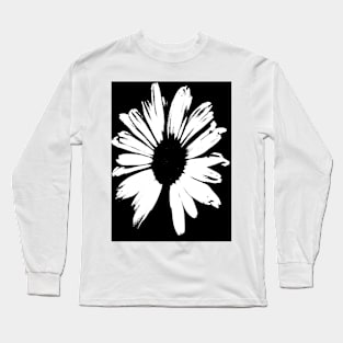 Daisies Pattern Black & White Long Sleeve T-Shirt